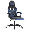 vidaXL Gaming Chair with Footrest Black and Blue Faux Leather