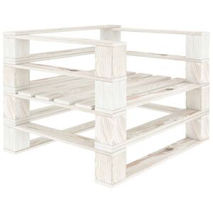 vidaXL Pallet Armchair | White | Pinewood | Standard | Durable | Pallet Armchair