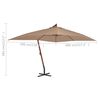 vidaXL Cantilever Garden Parasol with Wooden Pole 400x300 cm Taupe