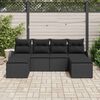 vidaXL Sofa Set with Cushion with Storage 6 pcs Black Poly Rattan