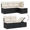 vidaXL 7 Piece Garden Sofa Set with Cushions Black Poly Rattan