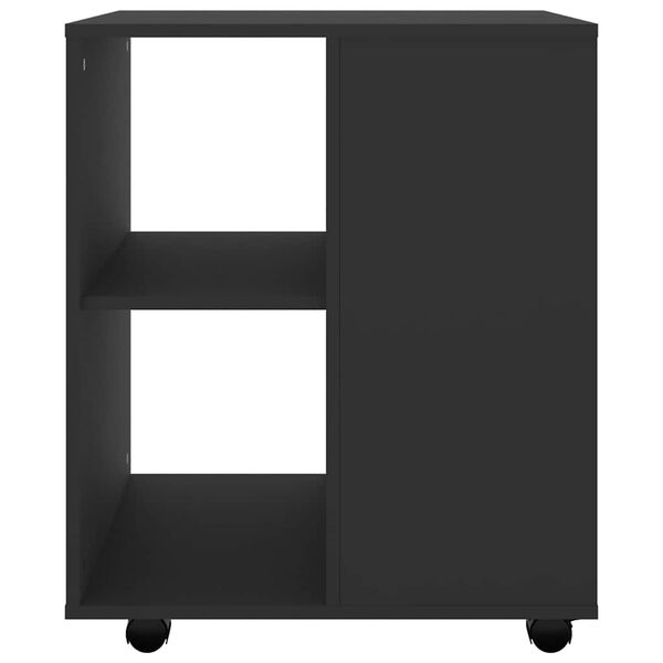 vidaXL Rolling Cabinet Black 60x53x72 cm Engineered Wood