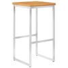 vidaXL Bar Chairs 2 pcs Solid Acacia Wood and Stainless Steel