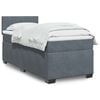 vidaXL Box Spring Bed with Mattress Dark Grey King Single Fabric