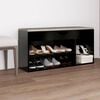 vidaXL Shoe Bench with Cushion Black 104x30x49 cm Engineered Wood