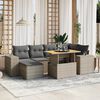vidaXL 7 Piece Garden Sofa Set with Cushions Grey Poly Rattan