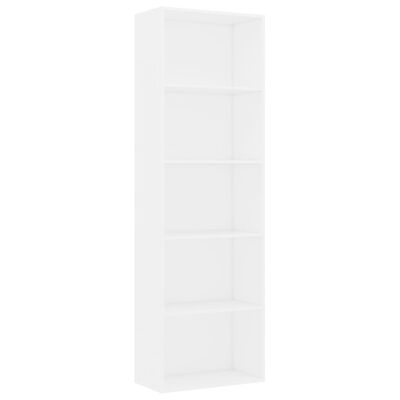 vidaXL 5-Tier Book Cabinet White 60x30x189 cm Engineered Wood
