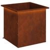 vidaXL Garden Planter with LED Rusty 50 x 50 x 48 cm Weathering Steel