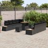 vidaXL Garden Sofa Set with Cushion 11 pcs Black Poly rattan