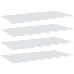 vidaXL Bookshelf Boards 4 pcs High Gloss White 80x30x1.5 cm Engineered Wood