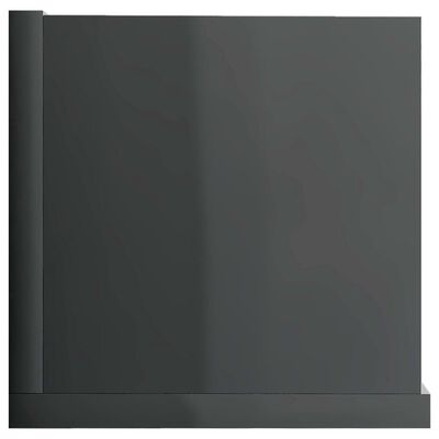 vidaXL CD Wall Shelf High Gloss Grey 100x18x18 cm Engineered Wood