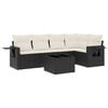 vidaXL 6 Piece Garden Sofa Set with Cushions Black Poly Rattan
