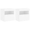 vidaXL TV Wall Cabinets with LED Lights 2 pcs White 40x30x40 cm