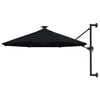 vidaXL Garden Parasol | Black | Polyester and Metal | Large | Garden Parasol