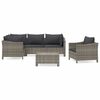 vidaXL 6 Piece Garden Lounge Set with Cushions Grey Poly Rattan