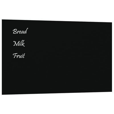 vidaXL Wall-mounted Magnetic Board Black 100x60 cm Tempered Glass