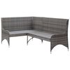 vidaXL Garden Corner Sofas 2 pcs Poly Rattan Grey