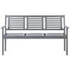 vidaXL 3-Seater Garden Bench with Cushion 150 cm Grey Eucalyptus Wood