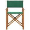 vidaXL Director's Chairs 2 pcs Solid Teak Wood Green