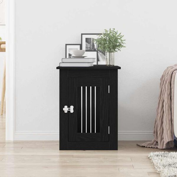 vidaXL Dog Crate Furniture Black Oak 45x62x59 cm Engineered Wood