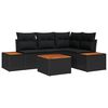 vidaXL Garden Sofa Set with Cushion 4 pcs Black Poly Rattan