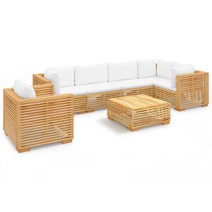 vidaXL 7 Piece Garden Lounge Set with Cushions Solid Wood Teak