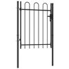 vidaXL Fence Gate BOXTEL Single Door with Arched Top Steel 1x1.2 m Black