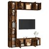 vidaXL 7 Piece TV Cabinet Set Smoked Oak Engineered Wood