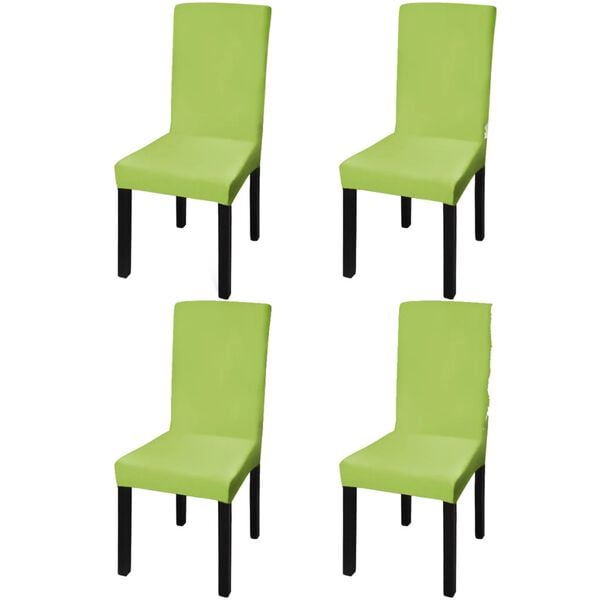 vidaXL Straight Stretchable Chair Cover 4 pcs Green