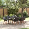 vidaXL Garden Dining Set with Cushion 7 pcs Black Poly Rattan