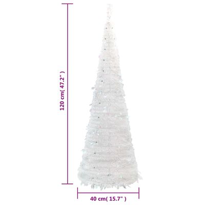 vidaXL Artificial Christmas Tree Pop-up 50 LEDs White 120 cm