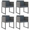 vidaXL 9 Piece Garden Dining Set with Cushions Poly Rattan Grey