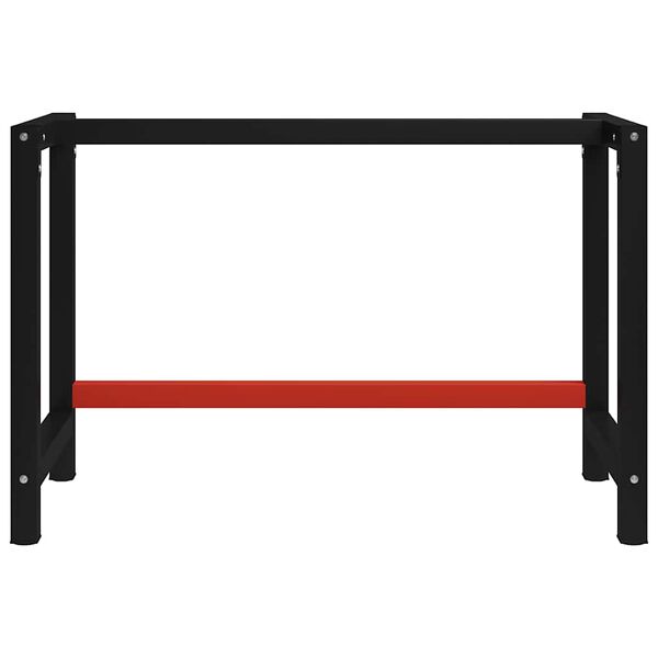 vidaXL Work Bench Frame Metal 120x57x79 cm Black and Red