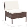 vidaXL 8 Piece Garden Lounge Set with Cushions Poly Rattan Brown