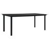 vidaXL Garden Dining Table Black 190x90x74 cm Steel and Glass