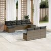 vidaXL 10 Piece Garden Sofa Set with Cushions Grey Poly Rattan