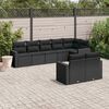 vidaXL 8 Piece Garden Sofa Set with Cushions Black Poly Rattan