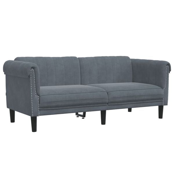 vidaXL 2 Piece Sofa Set Dark Grey Velvet