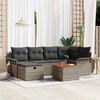 vidaXL Garden Sofa Set with Cushion 7 pcs Grey Poly rattan