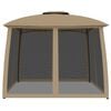 vidaXL Gazebo with Double Roof and Mesh Walls Taupe 2.93x2.93 m Steel