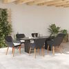 vidaXL Garden Dining Set with Cushion 7 pcs Black Poly Rattan