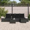 vidaXL Garden Sofa Set with Cushion 6 pcs Black Poly Rattan