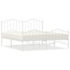 vidaXL Metal Bed Frame without Mattress with Footboard White 180x200cm