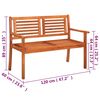 vidaXL 2-Seater Garden Bench with Cushion 120 cm Solid Eucalyptus Wood