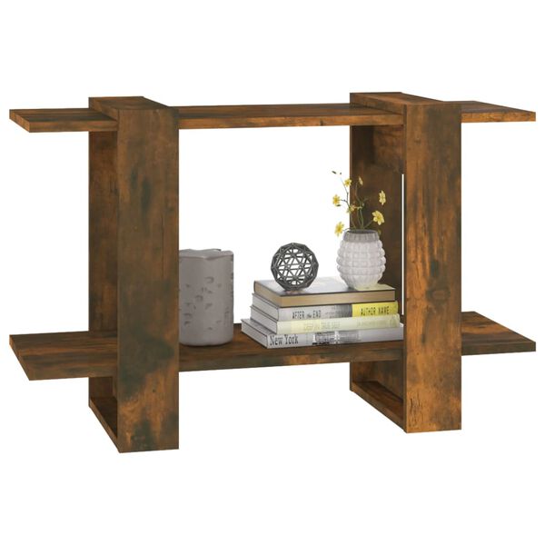 vidaXL Book Cabinet/Room Divider Smoked Oak 80x30x51 cm