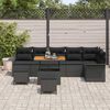 vidaXL Garden Sofa Set with Cushion with Storage 9 pcs Black