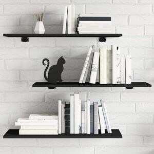 vidaXL Bookshelf Boards 4 pcs Black 80x30x1,5 cm Engineered Wood