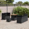 vidaXL Garden Sofa Set Height-Adjustable 8 pcs Black Poly Rattan