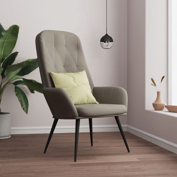 vidaXL Relaxing Chair Light Grey Velvet