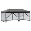 vidaXL Folding Party Tent with Sidewalls Black 3x6 m